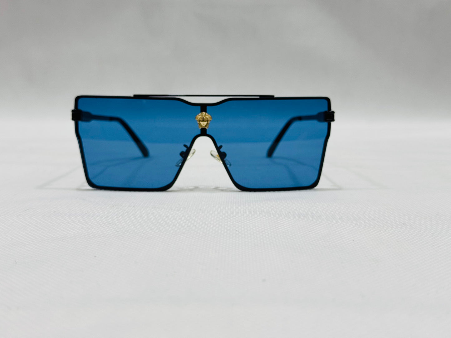 Versace -22267-– Blue Shield – Gold Accent -Sunglasses