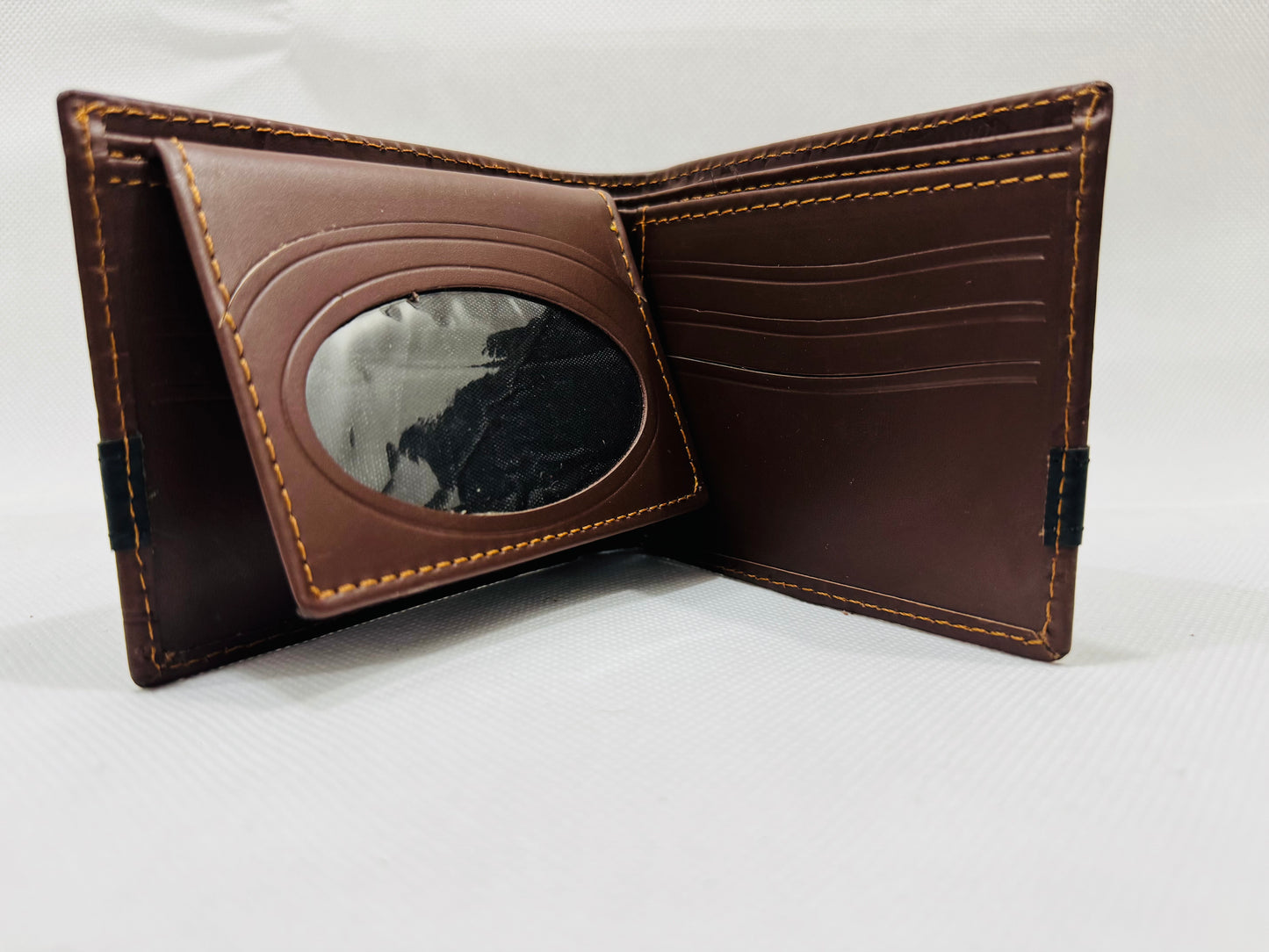 Croc-Embossed Leather Wallet with Black Accent Strap