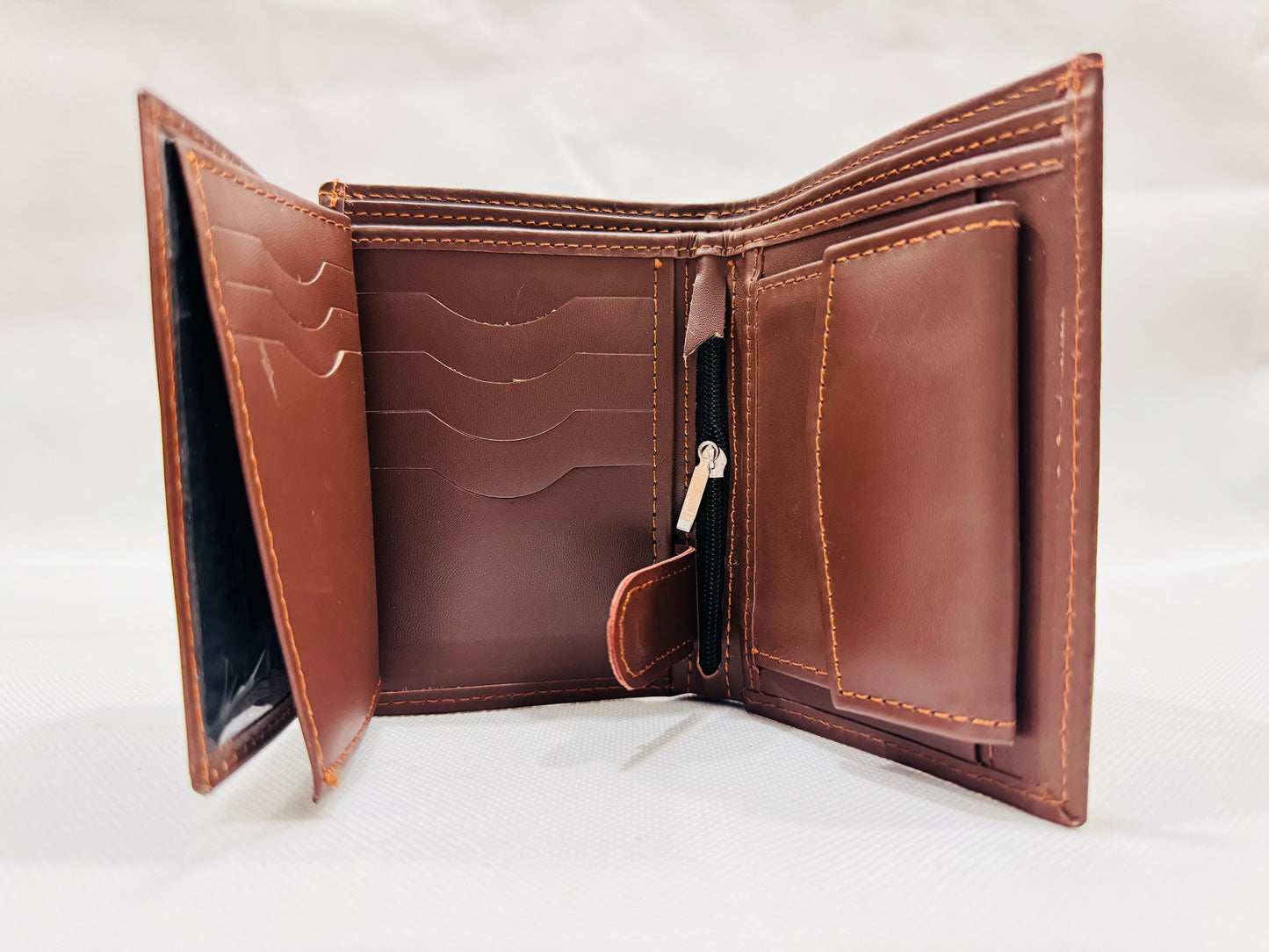 Classic Brown Minimalist Tri-fold Wallet